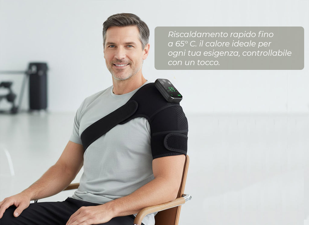 MENDWAVE massaggiatore ergonomico 3in1 con doppia azione vibrazione e calore, tripla impostazione di temperatura, massaggio vibrante personalizzato